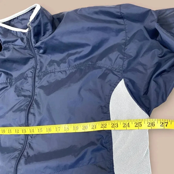 Wilson Lightweight Golf Winbreaker Rain Jacket Zip Up Size XL Navy White Lined - Picture 10 of 12